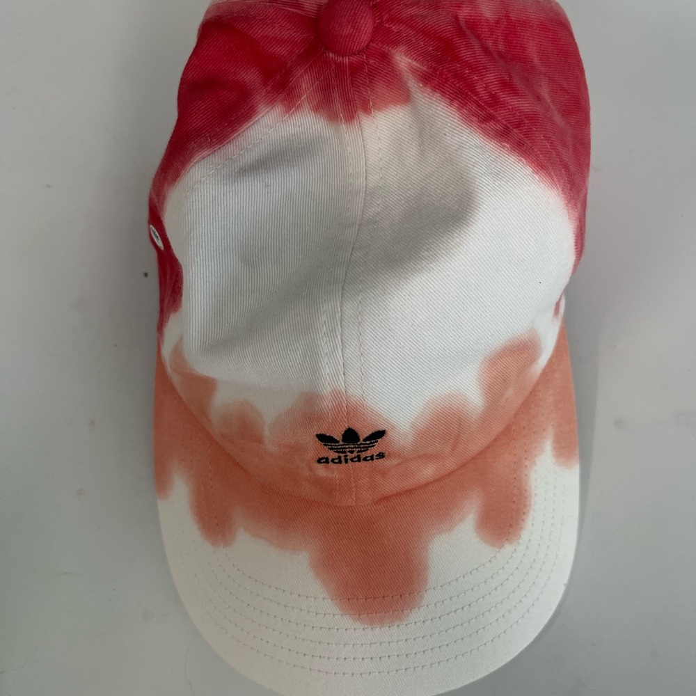 Adidas Women's Red and Orange Tie-Dye Cap